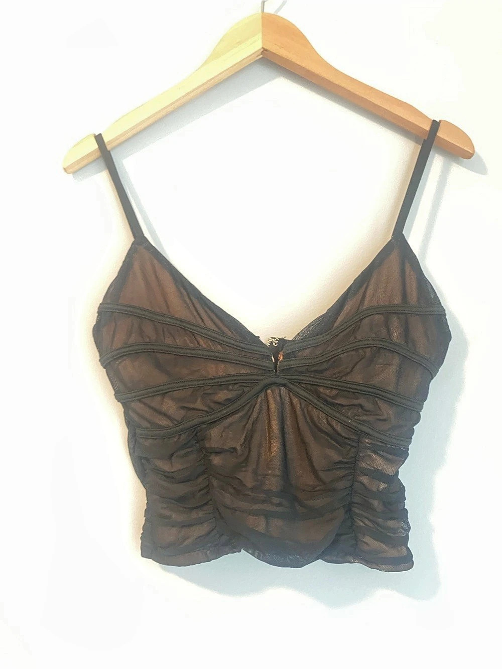 Black Babydoll Corset-Style Ruched Mesh Camisole | Forever 21 Party Style